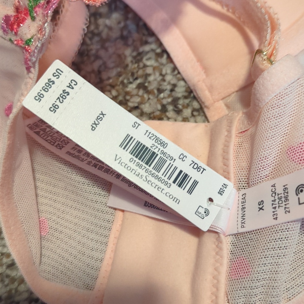 NWT Victoria's Secret Hearts And Roses Embroidery Bra Top - Picture 4 of 7